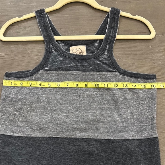 Chaser Gray Stripe Design Tank Top NWT - Picture 5 of 5